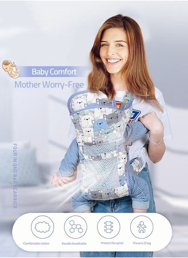 Gonice Baby Adjustable Wraps Carrier, Ergonomic Front Facing/Back Carriers with Essentials Storage Pocket for Newborn to Toddler 0-15kg, One Size Fits All  - Image 3