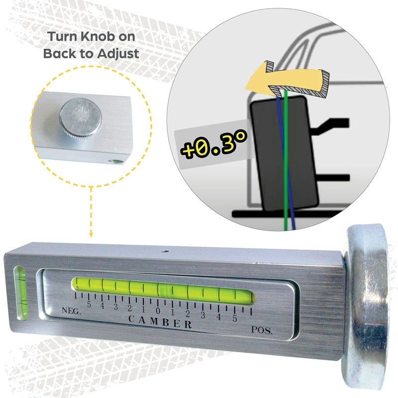 Zackman Scientific AutoSolo Caster Camber Gauge Alignment Tool - Magnetic Camber Tool with Caster Adjustments - Universal for Cars, Trucks, and SUVs - Image 3