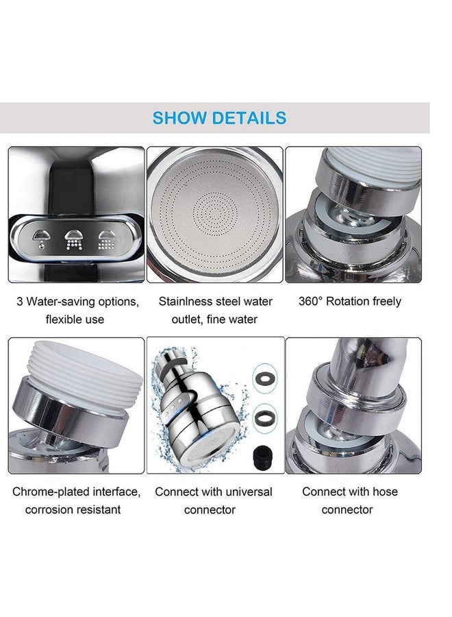 SHIDHMI Tap Extender for Kitchen Sink,360° Rotatable Splash Filter Faucet With 3 Modes,Upto 30% Water Saving,Kitchen Tap Extension,Sink Tap Extension for Kitchen/Bathroom,Silver,Short - Image 5