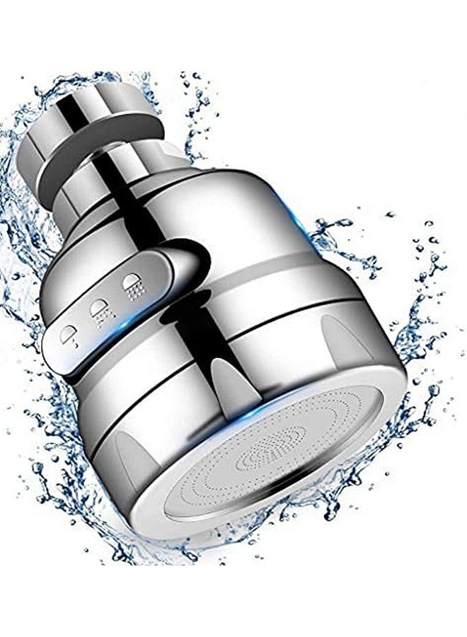 SHIDHMI Tap Extender for Kitchen Sink,360° Rotatable Splash Filter Faucet With 3 Modes,Upto 30% Water Saving,Kitchen Tap Extension,Sink Tap Extension for Kitchen/Bathroom,Silver,Short - Image 1