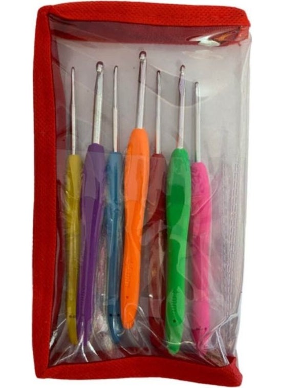 Yabali Yabalı Silicone Handle Wool Crochet Set With Bag Crochet No: 2mm, 2.5mm, 3mm, 3.5mm, 4mm, 4.5mm, 5mm  - Image 2
