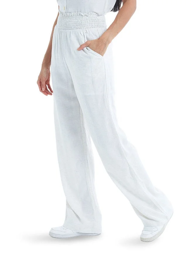 Asharae  Women's Solid Flared Pant With Smoking At Waist Comfortable Material, Breathable Daily Wear, Casual Fashion Outfit, Special Occasion Outfit, Trendy & Chic for Women | Best Price UAE