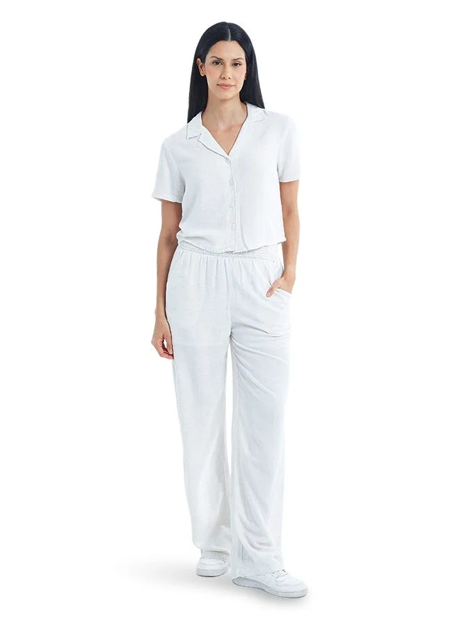Asharae  Women's Solid Flared Pant With Smoking At Waist Comfortable Material, Breathable Daily Wear, Casual Fashion Outfit, Special Occasion Outfit, Trendy & Chic for Women | Best Price UAE