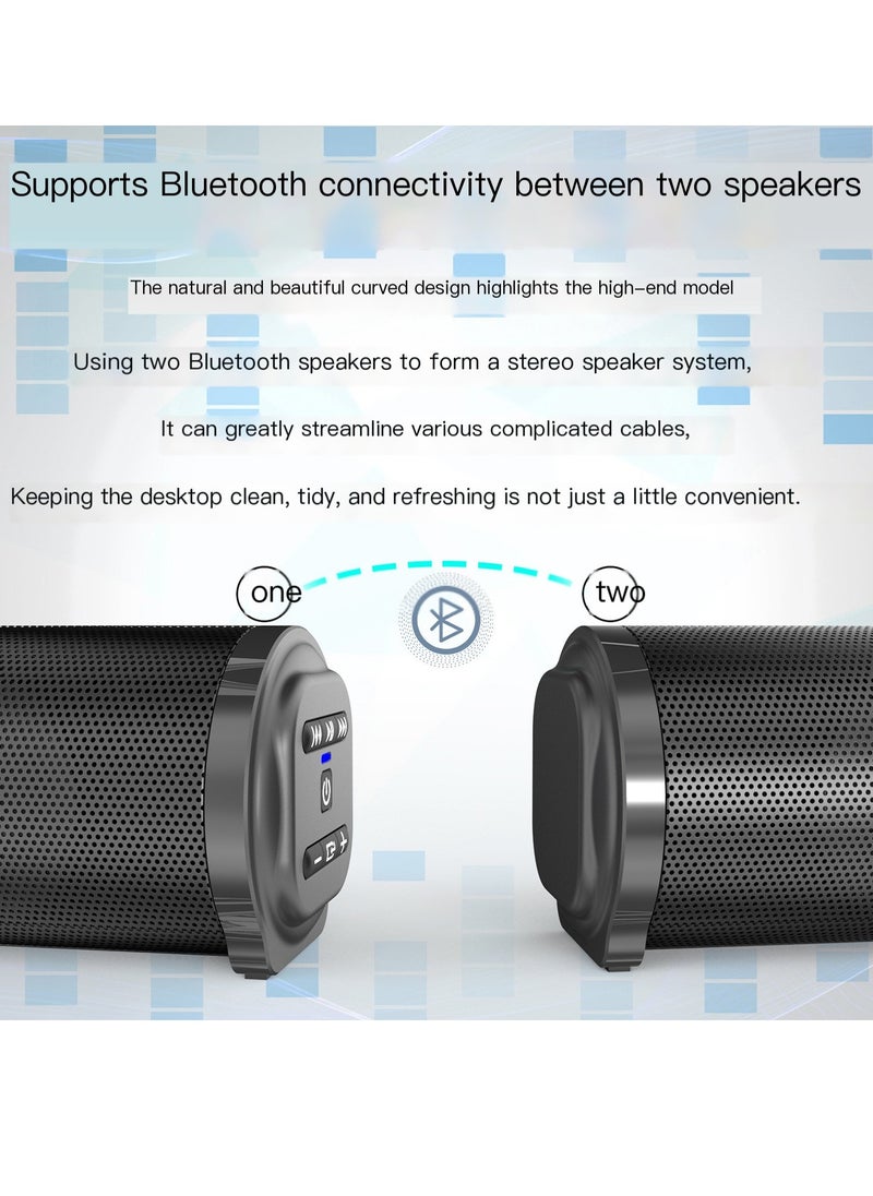 Generic - مكبر صوت طويل بتقنية البلوتوث مع جهاز تحكم عن بعد أسطواني معدني لنظام صوت Echo Wall المسرحي المنزلي - Image 1