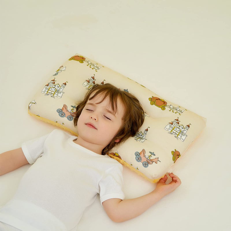 Reidio 1Pcs Toddler Pillow Double Sided Breathable Soft Cotton & Minky Dot Fabric Kids Pillow Cute Small Pillow Machine Washable (Yellow) - Image 3