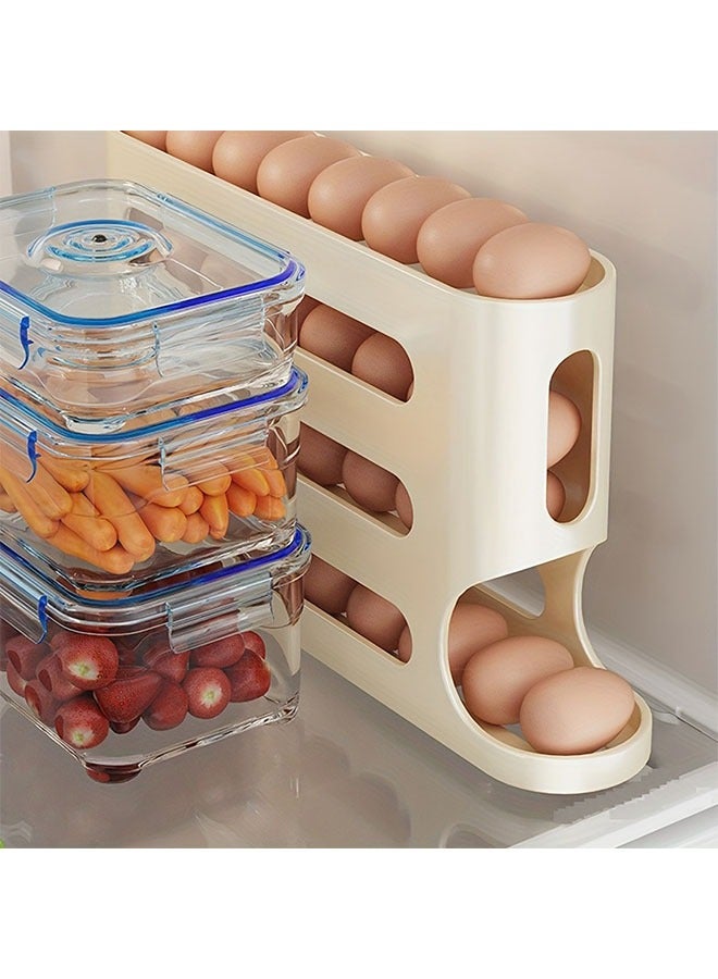 HOMESTAR Egg Holder for Fridge, Automatic Rolling Egg Dispenser for Refrigerator, Countertop, Kitchen - Space-saving Egg Roller/Organizer/Storage/Container/Tray for Fridge - Image 2