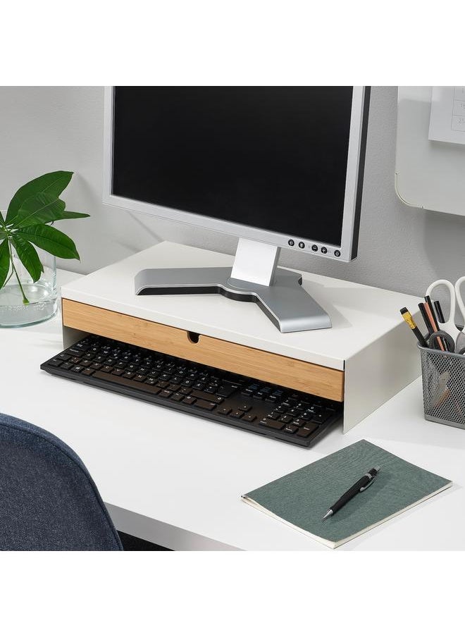 erorex - Monitor Stand With Drawer, White - Image 1