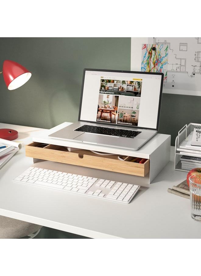 erorex - Monitor Stand With Drawer, White - Image 1