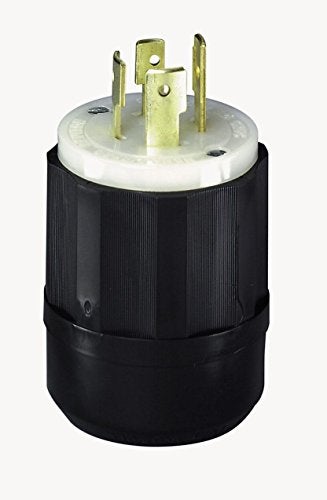 Leviton 20 Amp, 250 Volt 3-phase, NEMA L15-20P, 3P, 4W, Locking Plug, Industrial Grade, Grounding, 2421, Black-White - Image 4