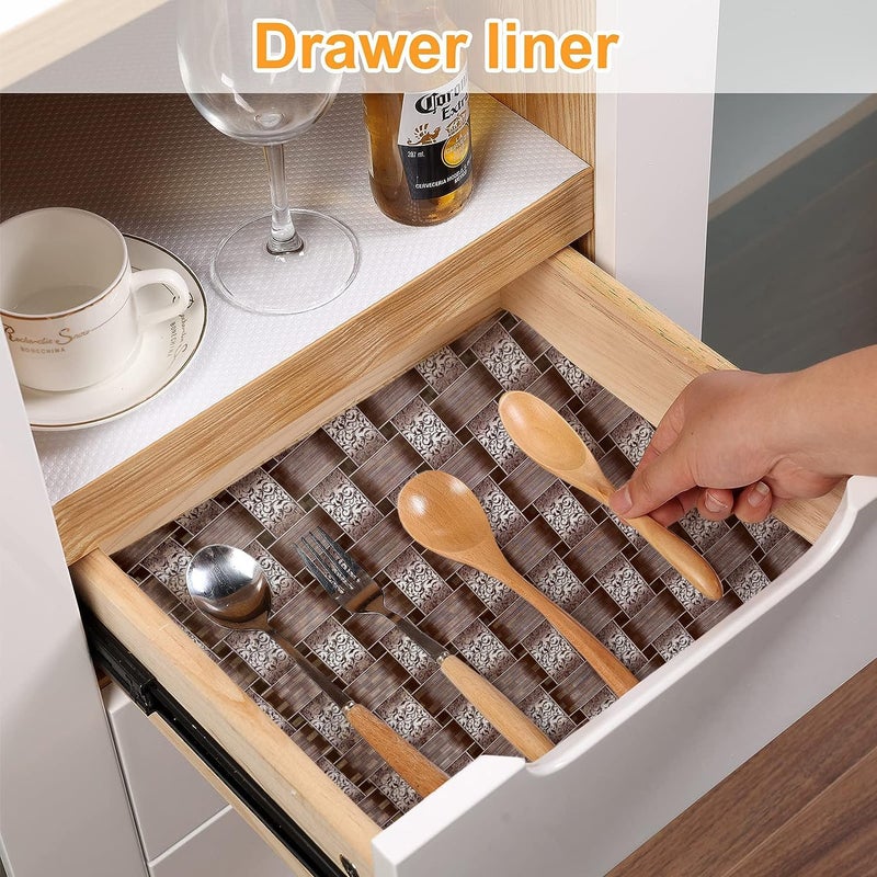 Vocal Store Anti-Slip Kitchen Cabinet Drawer Shelf Mat Liner Sheets Textured Multipurpose 5 Meter Roll, Brown - CDOJ9-P03-5M - Image 5