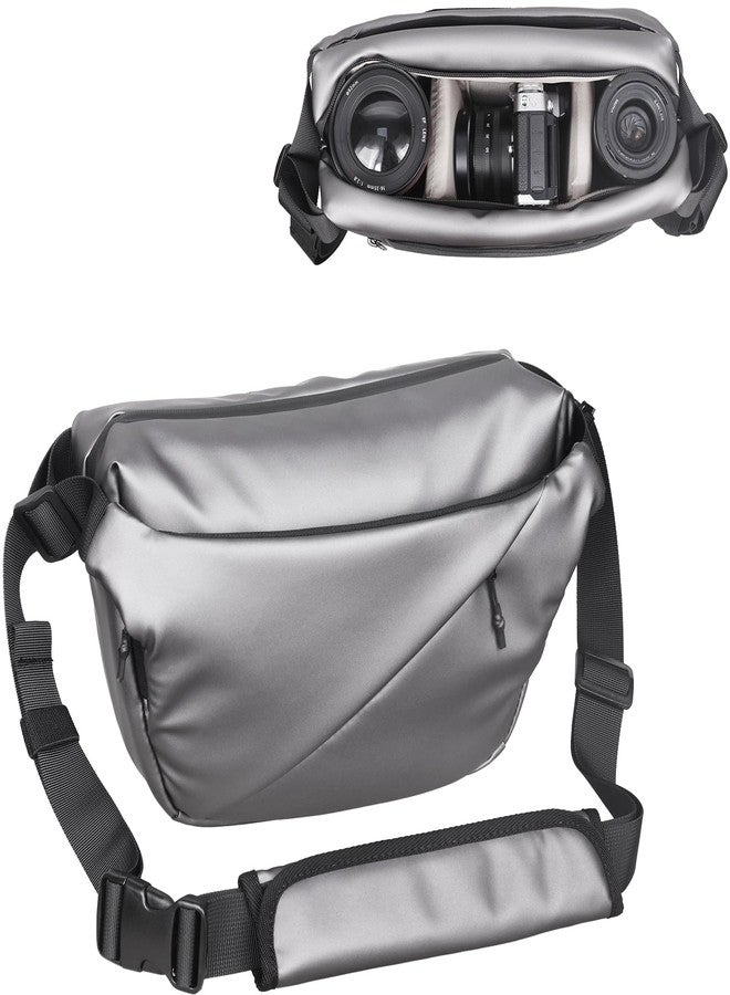 INNOREL 6L Camera Sling Bag,Crossbody Lightweight Camera Bag Waterproof Camera Case CB0635 Silver with Tripod Holder,DSLR/SLR/Mirrorless for Travel, Cycling, Work, Sport, Hiking, Gym - Image 1