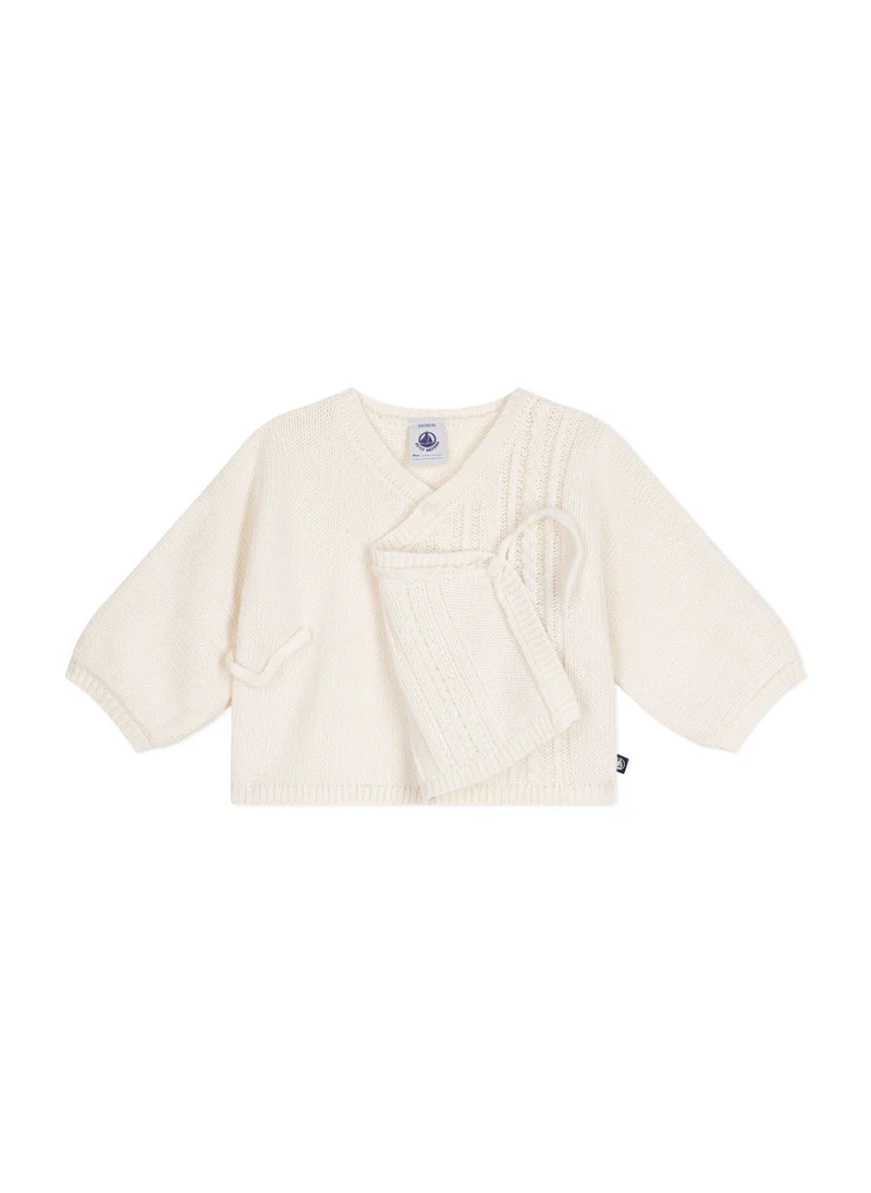 Petit Bateau Babies' wool and cotton cardigan
