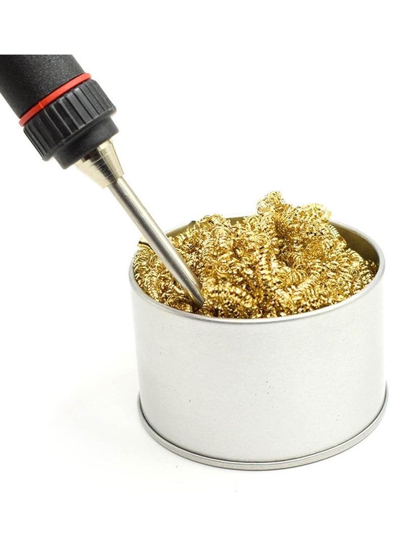 Rubik Soldering Iron Tip Cleaner Brass Wire with Stainless Steel Base (No Water Needed) - Image 1