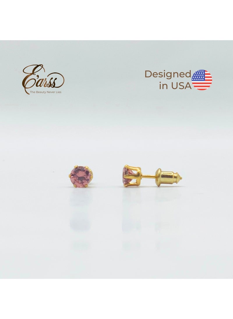 Earss Moonstone Birth Stone June Gold Earring | Stainless Steel | 18K Gold Plated  - Image 2