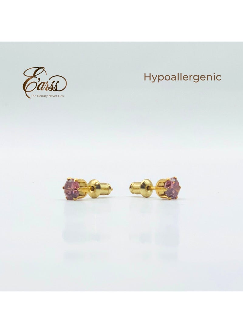 Earss Moonstone Birth Stone June Gold Earring | Stainless Steel | 18K Gold Plated  - Image 3