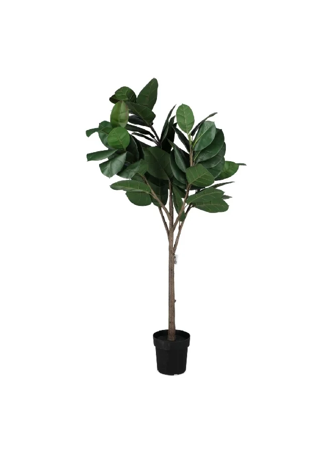 serene Garden Decor Rubber Artificial Tree with Pot Green and Black 163 x 47 x 49 cm 90346