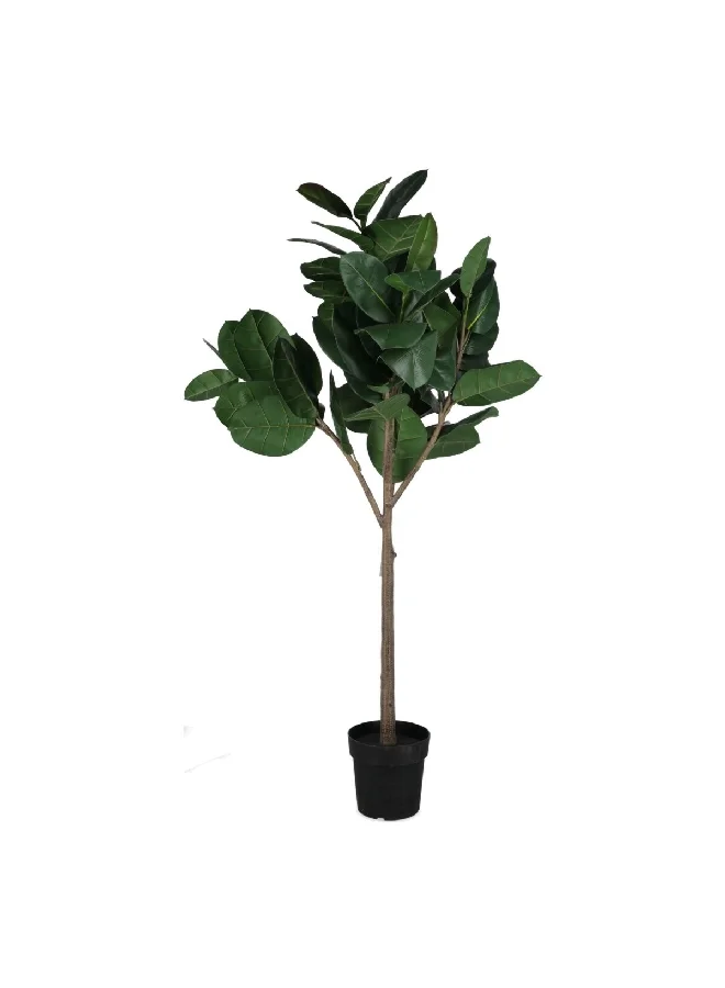 serene Garden Decor Rubber Artificial Tree with Pot Green and Black 163 x 47 x 49 cm 90346
