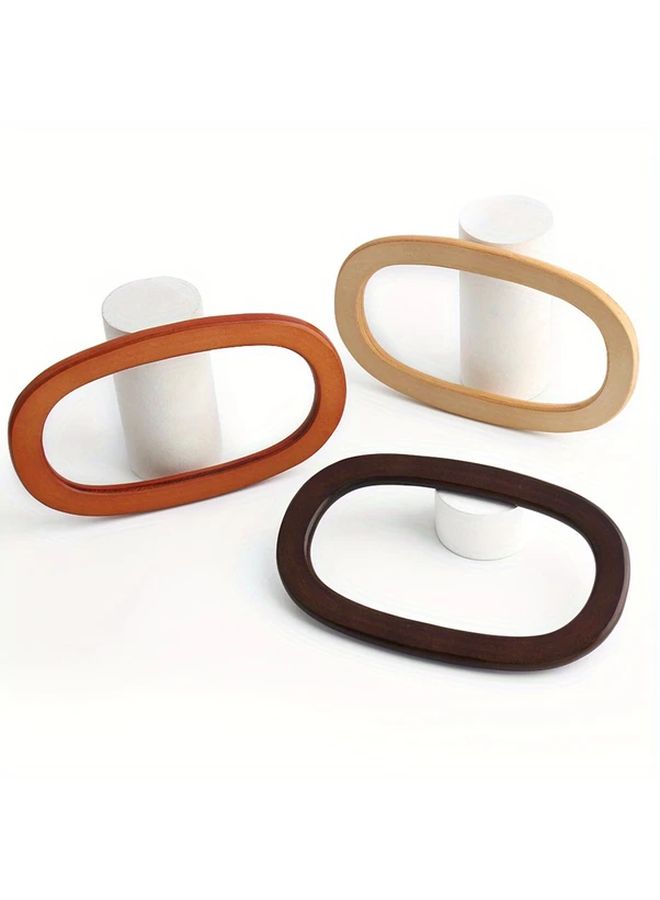 2pcs Model C Oval Wooden Bag Handles Natural Finish DIY Retro Crossbody Bag Accessories - Image 2