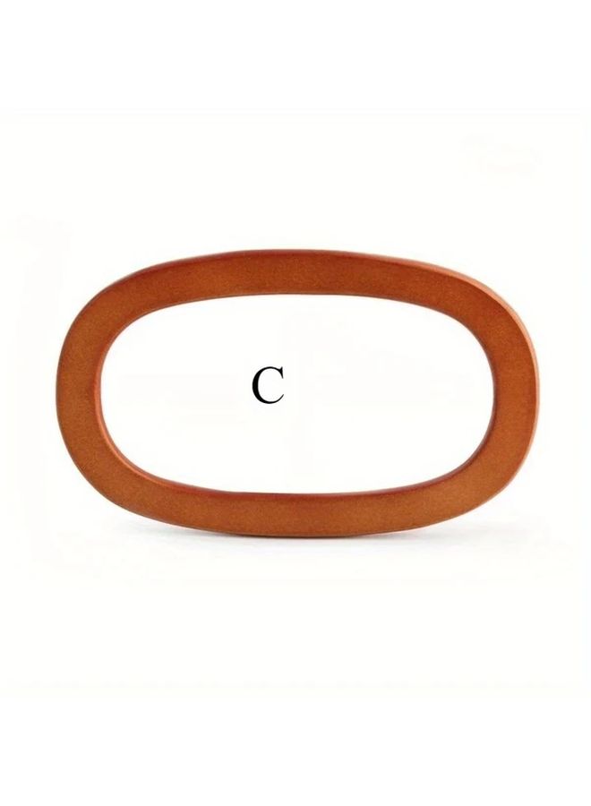 2pcs Model C Oval Wooden Bag Handles Natural Finish DIY Retro Crossbody Bag Accessories - Image 5