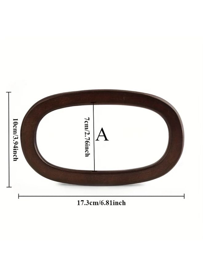 2pcs Model C Oval Wooden Bag Handles Natural Finish DIY Retro Crossbody Bag Accessories - Image 3