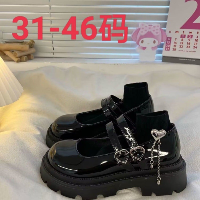 Z Small Leather Shoes For Women Spring & Fall Platform Women'S Shoes British Preppy Style Popular Thick-Soled Loft Mary Jane Singles - Image 2