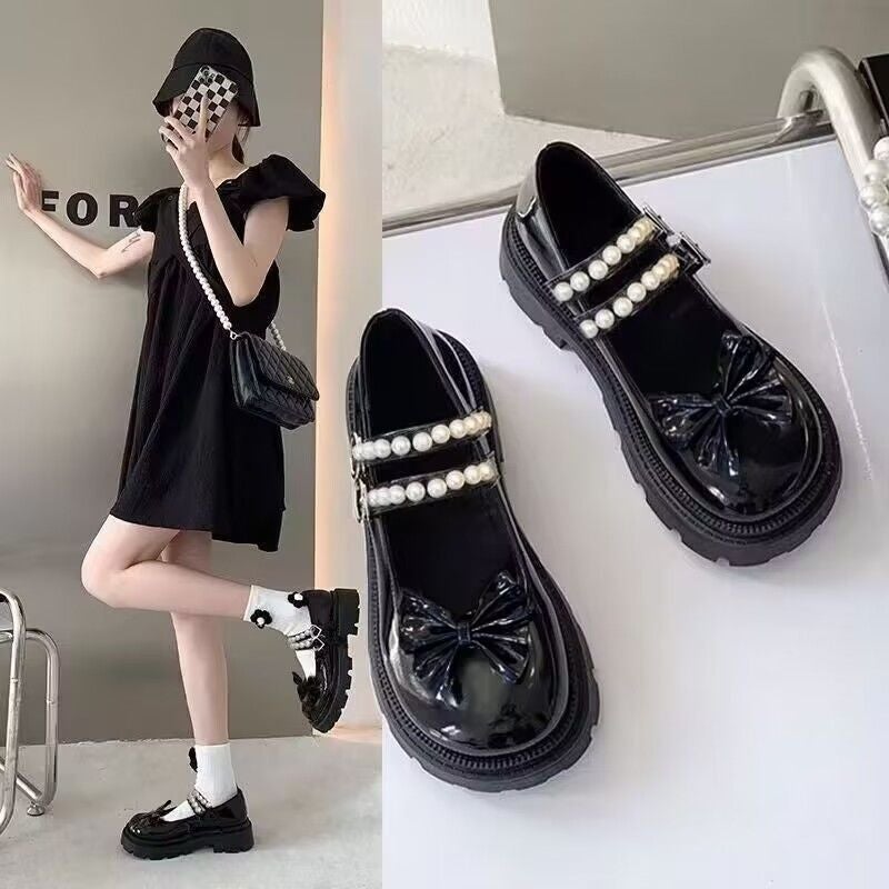 Z Small Leather Shoes For Women Spring & Fall Platform Women'S Shoes British Preppy Style Popular Thick-Soled Loft Mary Jane Singles - Image 3