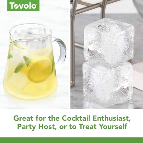 Tovolo Colossal Cube Ice Molds, Set of 2 - Large Ice Cube Mold Ideal for Whiskey, Cocktails & Any Cold Beverage - Odor-Free Freezer Storage, Dishwasher-Safe with Silicone Plunger - Image 4