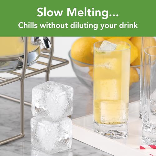 Tovolo Colossal Cube Ice Molds, Set of 2 - Large Ice Cube Mold Ideal for Whiskey, Cocktails & Any Cold Beverage - Odor-Free Freezer Storage, Dishwasher-Safe with Silicone Plunger - Image 2
