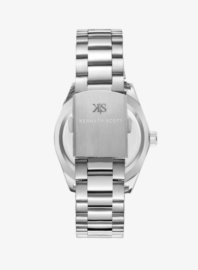 Kenneth Scott White Men's Stainless Steel Analog Watch K23025-SBSW - 40 mm for Men | Best Price UAE