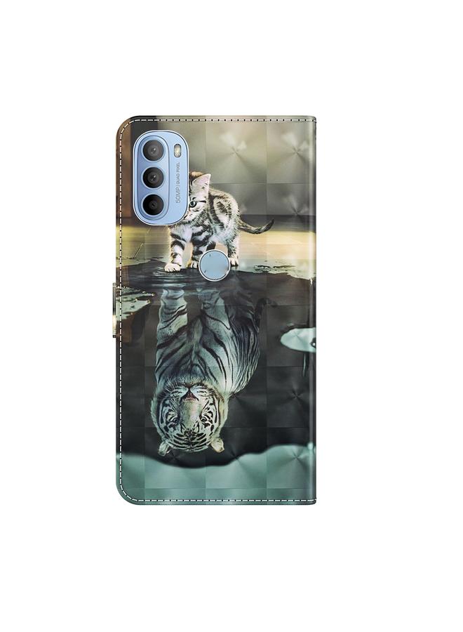 S-TOP Case For Motorola Moto G31 / G41 3D Painting Pattern TPU + PU Leather Phone Case - Image 3