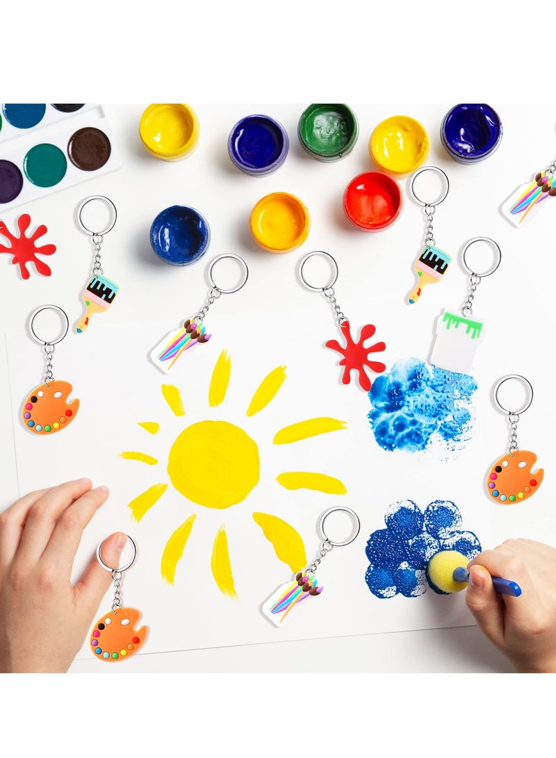 30 Pcs Art Paint Party Favors Keychain Paint Splatter Keychains Decorations Art Party Keychains for School Kids Adults Back to School Gifts Art Themed Birthday Party Supplies Baby Shower - Image 5