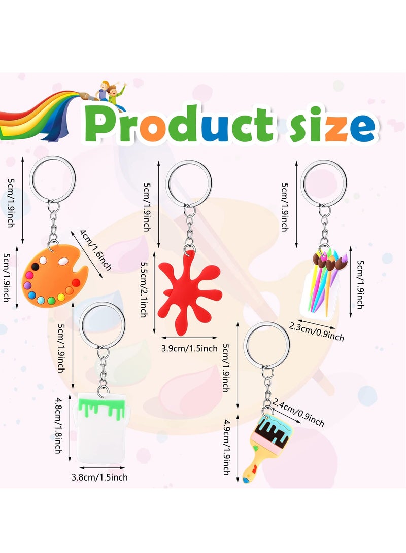 30 Pcs Art Paint Party Favors Keychain Paint Splatter Keychains Decorations Art Party Keychains for School Kids Adults Back to School Gifts Art Themed Birthday Party Supplies Baby Shower - Image 4