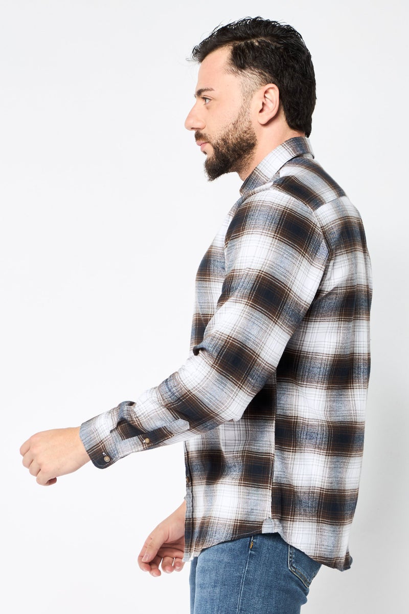 Selected Homme Men Slim Fit Plaid Long Sleeves Casual Shirt, Multicolor - Image 3