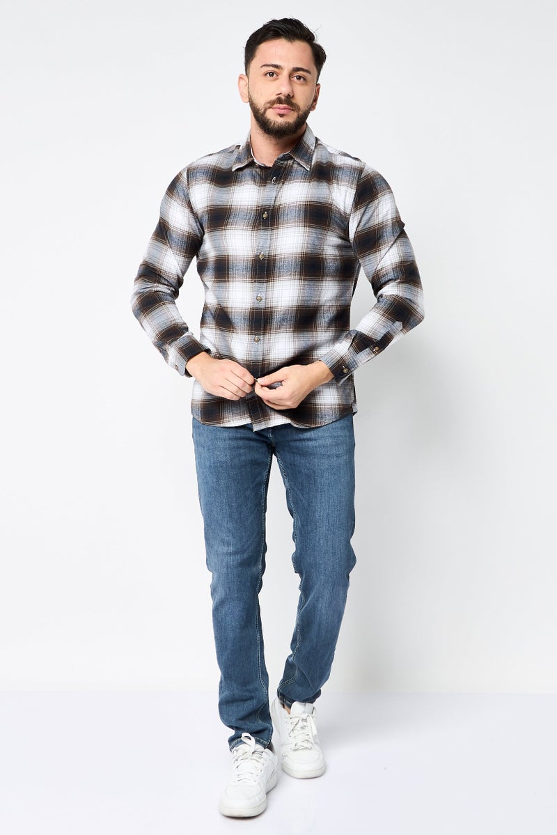 Selected Homme Men Slim Fit Plaid Long Sleeves Casual Shirt, Multicolor - Image 2