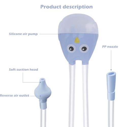 Aeenioy 4 PCS Baby Nasal Aspirator Mucus Sucker, 4-in-1 Nose Cleaner for Newborn, Safe and Gentle Baby Congestion Remover with Nasal Aspirator, Nose Cleaner, Ear Cleaner and Medicine Dropper, Travel Friendly - Image 3