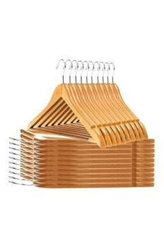 ALMUFARREJ 30 pcs wooden hanger with elegant chrome hook  - Image 1