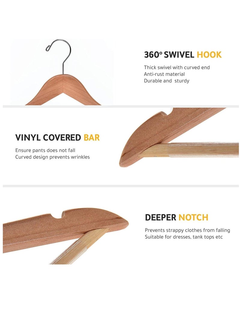 ALMUFARREJ - 30 pcs wooden hanger with elegant chrome hook - Image 1