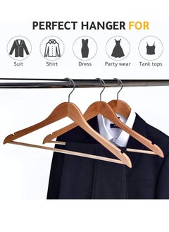 ALMUFARREJ 30 pcs wooden hanger with elegant chrome hook  - Image 2