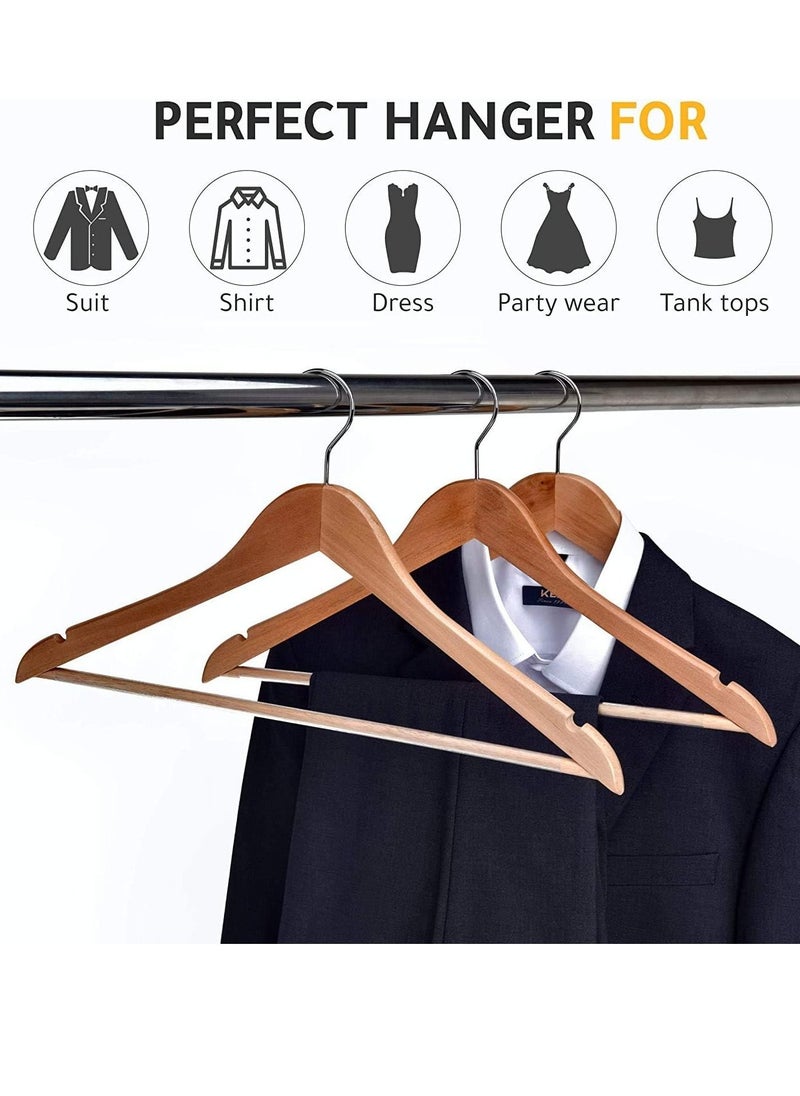ALMUFARREJ - 30 pcs wooden hanger with elegant chrome hook - Image 1