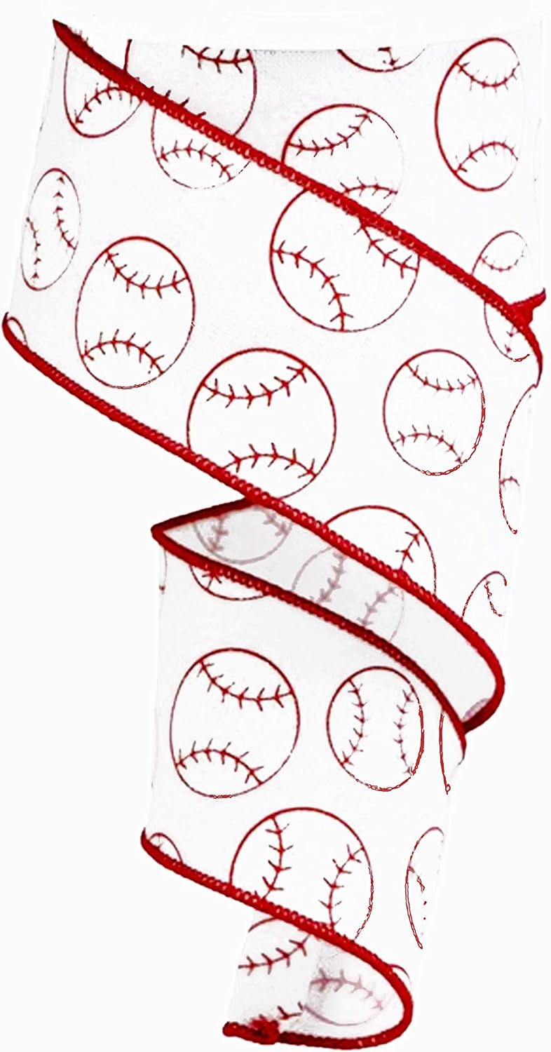 Craig Bachman Imports Wired Baseball Ribbon, 2.5" Wide