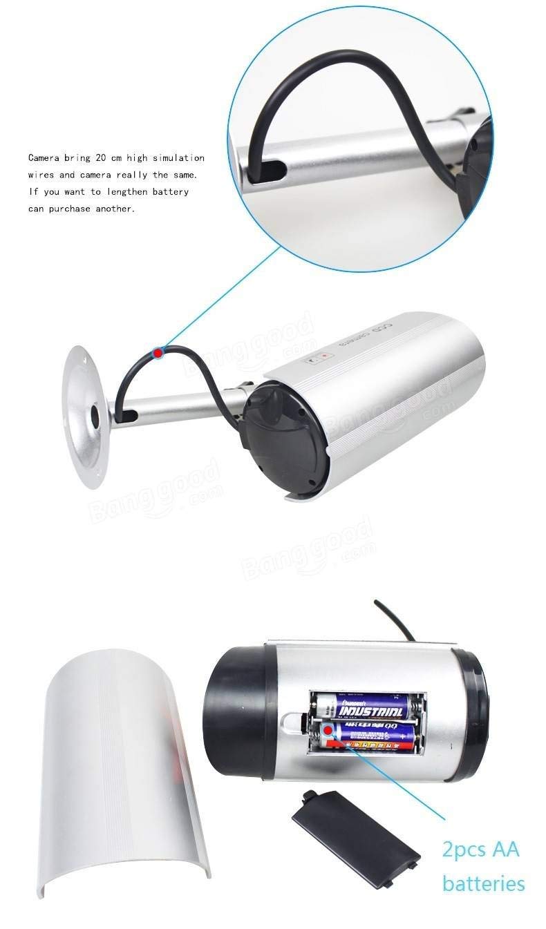 BSITFOW (Pack of 3 Fake Dummy Security CCTV Dome Camera with Realistic Look Recording Flashing Red LED Light Indoor and Outdoor Use, for Homes & Business (Sliver Color) (3)[Dummy] - Image 1