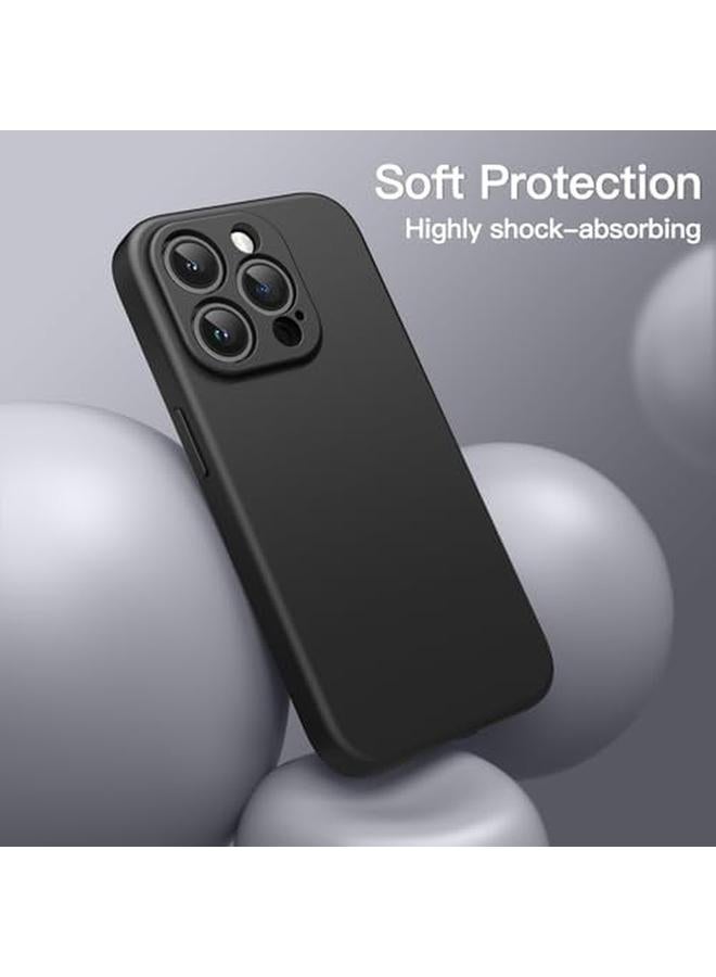 جي تيك جراب سيليكون مغناطيسي لهاتف آيفون 15 برو مقاس 6.1 بوصة متوافق مع غطاء هاتف ماج سيف مع حماية كاملة لعدسة الكاميرا باللون الأسود - Image 4