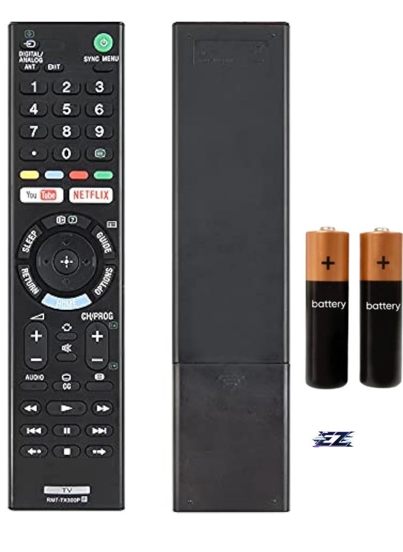 PopZa Universal Remote Control RMT-TX300P for Sony - Replacement for All Sony LCD LED HDTV Smart Bravia TVs with YouTube and Netflix Buttons with Battery - Image 1