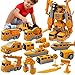 hehred Magnetic Transform Engineering Car Set Assembled Construction Vehicle Cars Toys Building Transforming Cars and Trucks Outdoor Toddler Activities Toys for Toddler Kids Ages 48 Yellow - Image 2