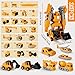 hehred Magnetic Transform Engineering Car Set Assembled Construction Vehicle Cars Toys Building Transforming Cars and Trucks Outdoor Toddler Activities Toys for Toddler Kids Ages 48 Yellow - Image 4