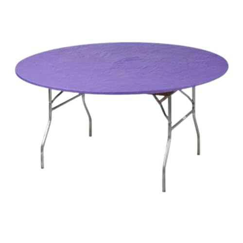 Kwik-Covers KwikCovers 60 Round Fitted Plastic Table Covers Bundle of 5 Purple 