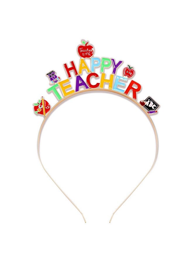 سيالكسهيني عصابات رأس للمعلمات للنساء، عصابات رأس ملونة من Fri-Yay، عصابات شعر لطيفة على شكل قلم رصاص، عصابات شعر للعودة إلى المدرسة، هدايا تقدير المعلم (معلم سعيد) - Image 1