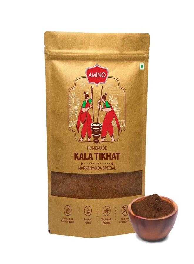 Amino Kala Masala | Smoky & Spicy Traditionally Pounded Maharashtrian Kala Tikhat | Hand-Roasted Coconut, Byadgi & Teja Chillies | Perfect for Marathi Recipes, Usal, Misal, Mutton & Curries - Image 1