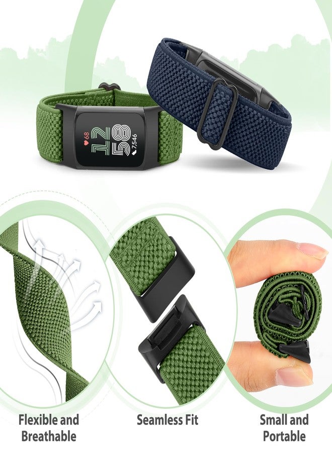 Bcuckood مجموعة من 5 أساور ساعات مرنة من النايلون من Bcuckood، متوافقة مع Fitbit Charge 6/Fitbit Charge 5، سوار معصم رياضي بديل قابل للتعديل وجيد التهوية من النايلون المرن، مناسب للرجال والنساء - Image 5