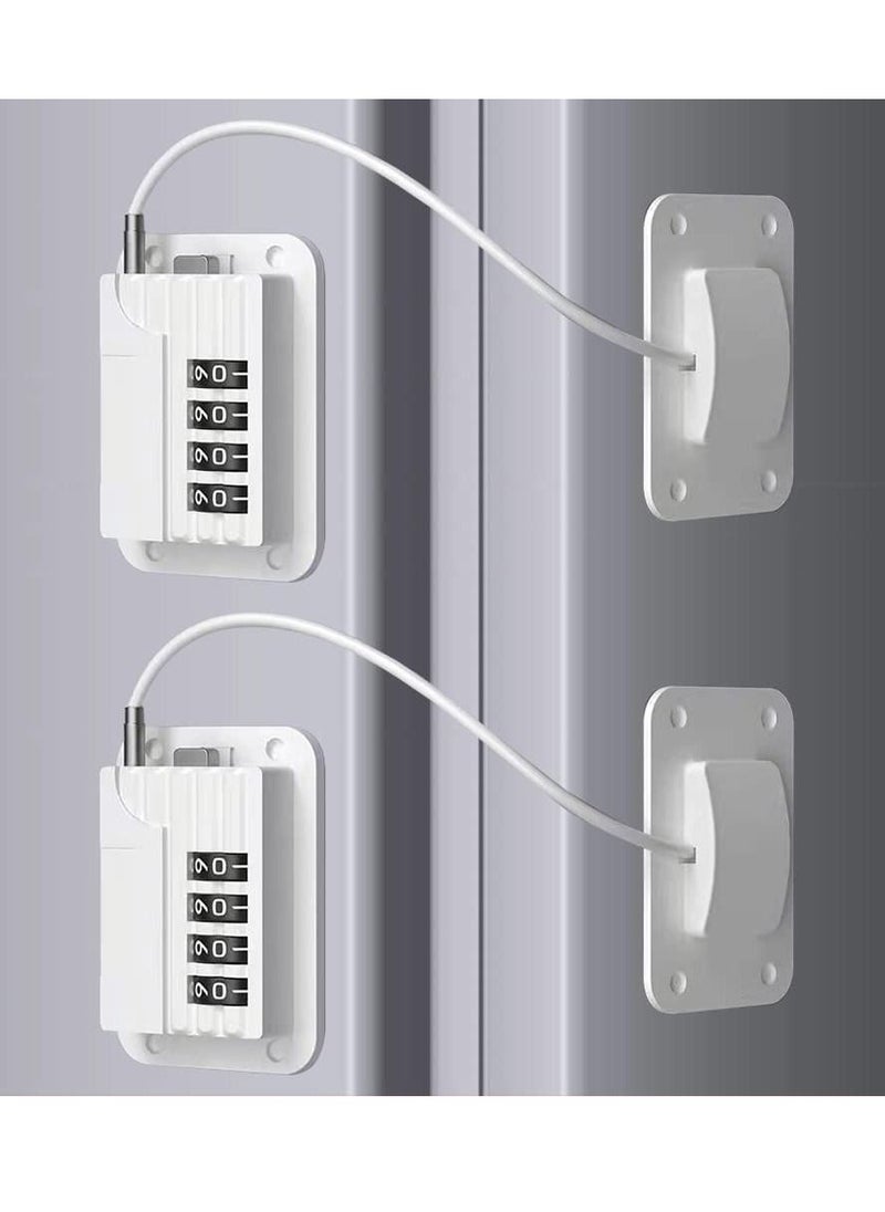 Y&D - Refrigerator Lock Combination Fridge Locks 2 Pack Adhesive RV for Adults White Safety Kids Electric Mini Freezer Door - Image 1